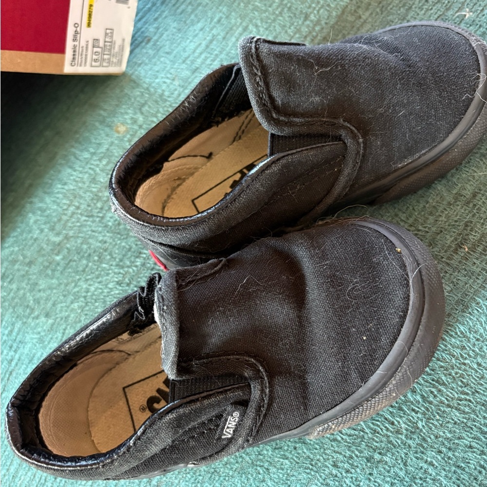 Vans Kids Black Slip-On Canvas Sneakers